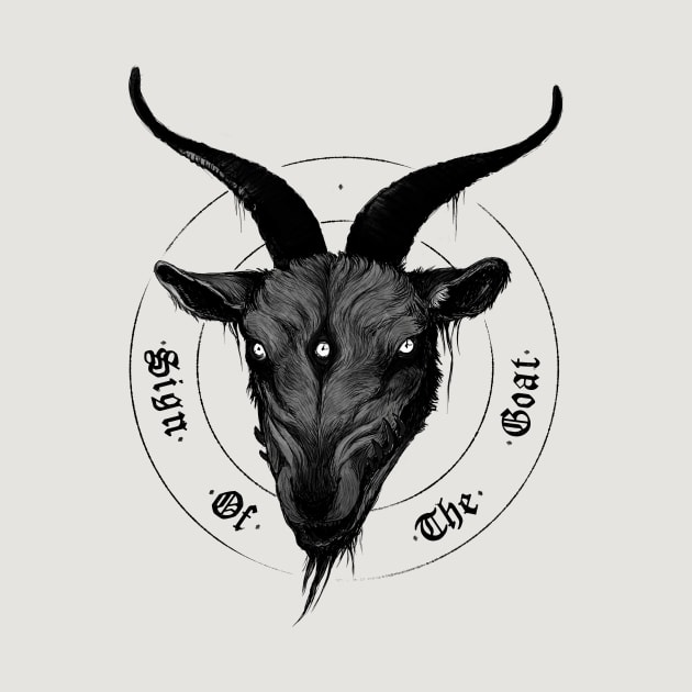 sign of the goat in black and white by shipovik