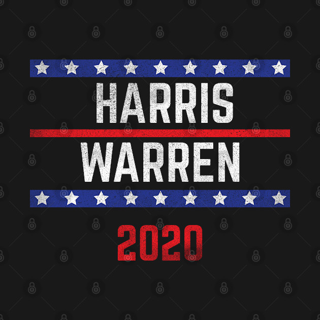 Disover Kamala Harris and Elizabeth Warren on the one ticket? Dare to dream. Presidential race 2020 Distressed text - Harris Warren - T-Shirt