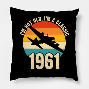 Aircraft Pilot born 1961 60th Birthday Gift Airplane Plane B-17 Bomber Pillow