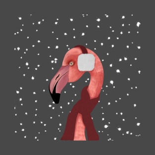 Snowy Winter Flamingo T-Shirt