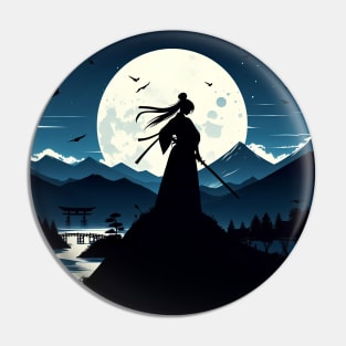 Samurai Silhouette #9 Pin