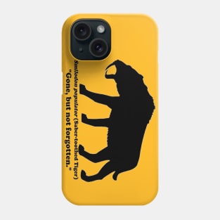 *Back Design/Front Pocket* Smilodon populator (Saber-toothed Tiger) Dark Print Phone Case