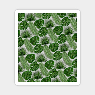 Tropical Leaf Scatter Pattern on Grey Magnet