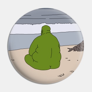 A Green Stone by the Sea Pin