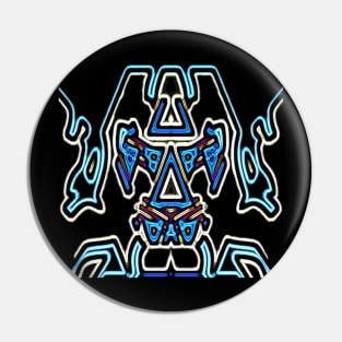 Angry Robot Neon Blue Pin