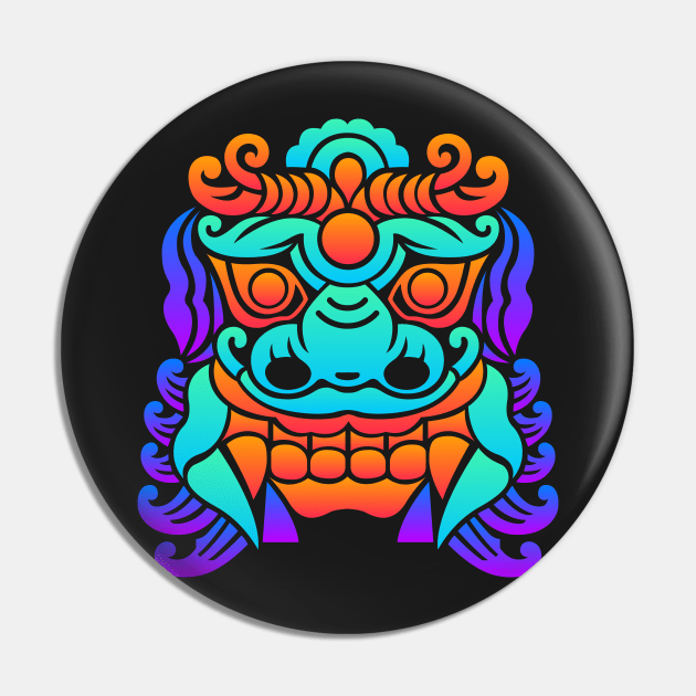 Psychedelic Rave – EDM Chinese Dragon Pin by MeatMan