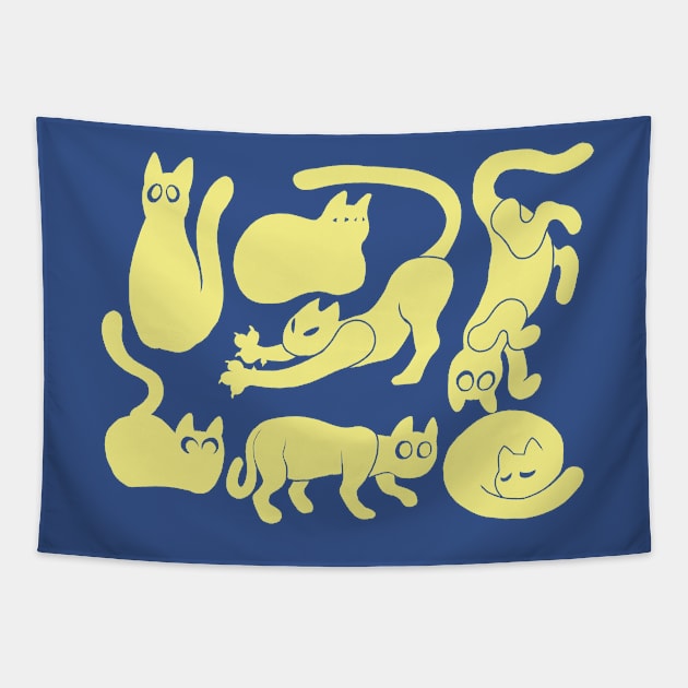 Dandelion Shadow Cats Pattern Tapestry by yodelbat