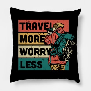 Travel More, Worry Less // Retro Outdoor Adventure Pillow