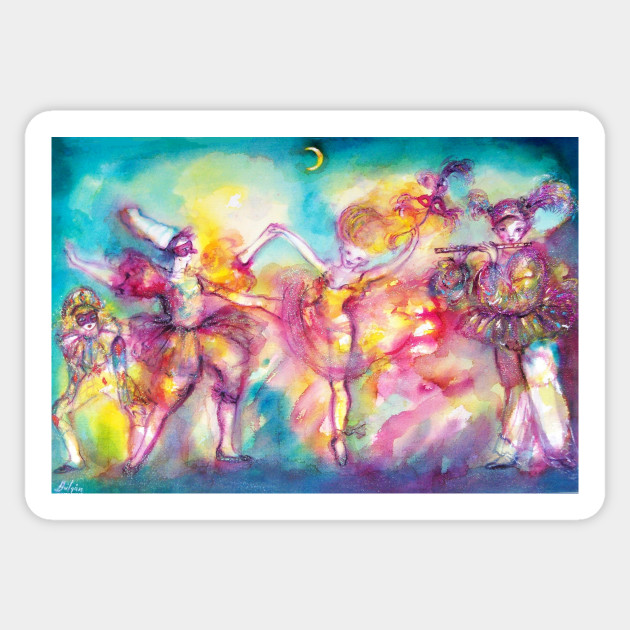 Masquerade Night Mardi Gras Masks Dance Music Watercolor