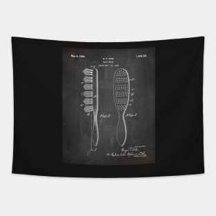 Hair Brush Patent - Salon Art - Black Chalkboard Tapestry