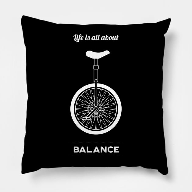 Life Is All About Balance - BlackWhite Pillow by BlackWhite