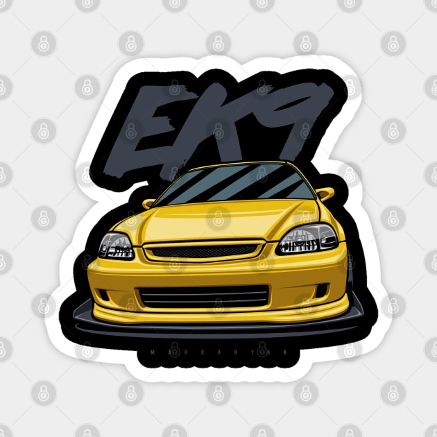 Yellow vtec Magnet by Markaryan