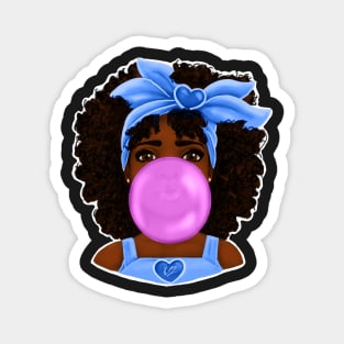 Blue Bubble Gum | Pretty Black Girl Art Design Magnet