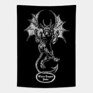 Cute Vingage Devil: Winter Tempest Books Logo, White Letters T-Shirt Tapestry