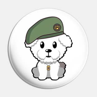 Green Beret furry dog Pin