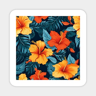 Hibiscus Flowers Pattern 13 Magnet