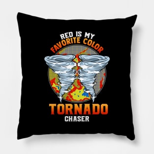 Cute Red Is My Favorite Color Tornado Chaser Pillow