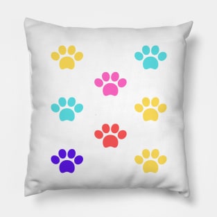 rainbow paws cats and dogs art Pillow