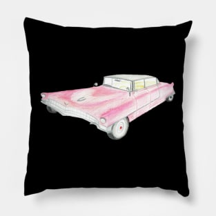 Pink Cadillac, drawing BebiCervin Pillow