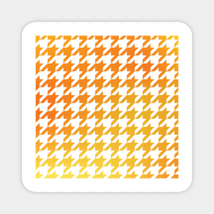 Houndstooth Pattern Yellow and Orange Golden Gradient Magnet