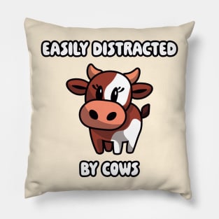 Easily Distracted By Cows: Cutesy Brown Cow Pillow