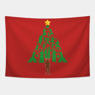 Samurai Warrior Christmas tree Tapestry