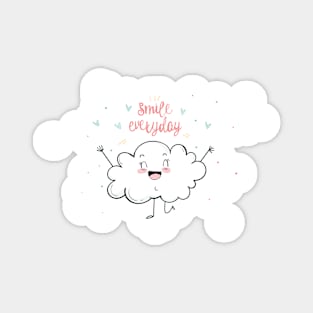 "Smile Everyday" - Cheerful Cloud Magnet