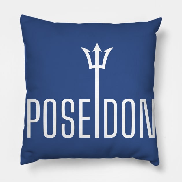 Poseidon Greek Mythology Pillow by karacayart