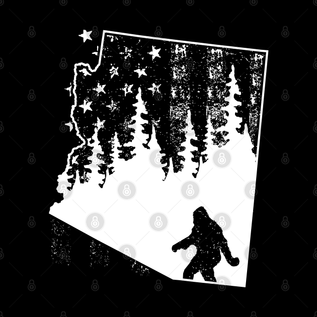 Arizona Bigfoot American Flag by Tesszero