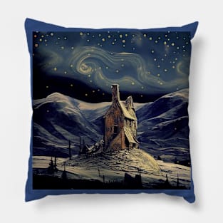 Starry Night Above The Shrieking Shack Pillow