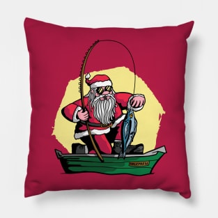 Funny Fishing Santa Claus Pillow