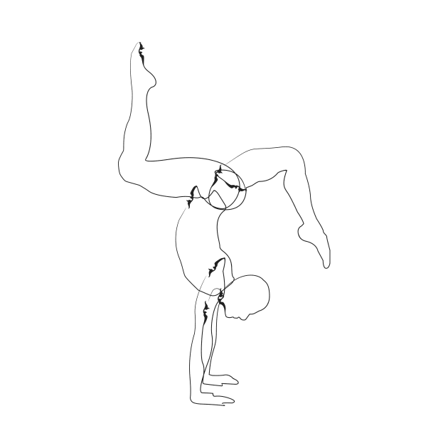 line art handstand shirt by Arpya