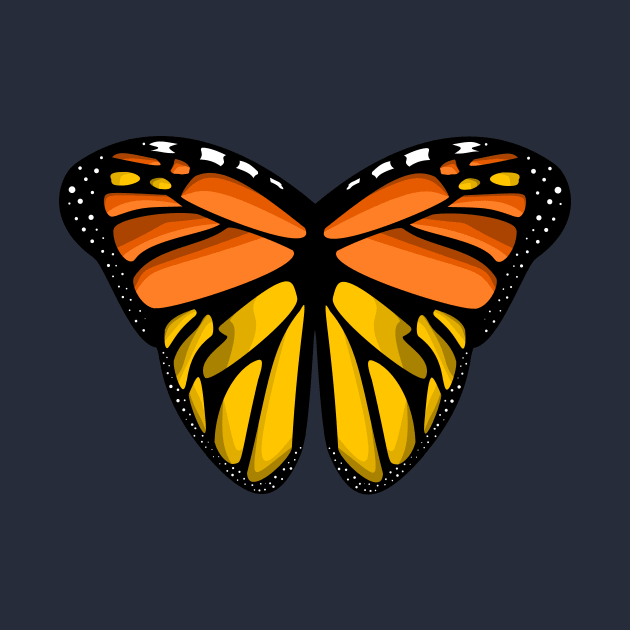 lovely monarch orange butterfly wings by prettyguardianstudio