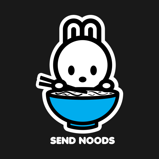 Bunny Rabbit Send Noods Food Noodles Pho Ramen Funny Animal by Bambu