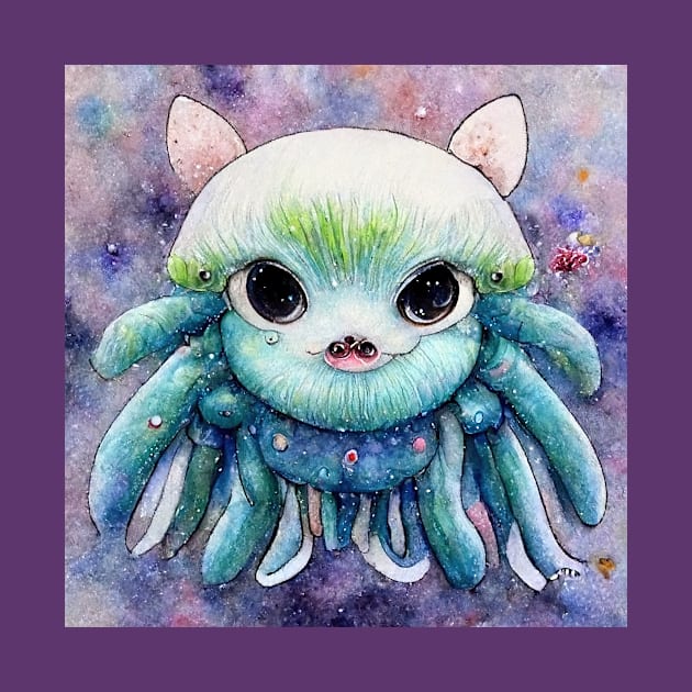 Funny cute sea critter - jellyfish monster by Fluffypunk