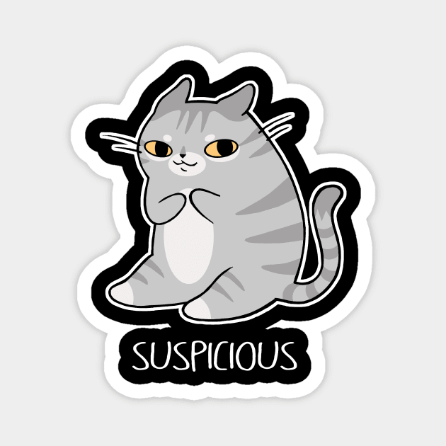 Suspicious Kitten Magnet by SarahJoncas