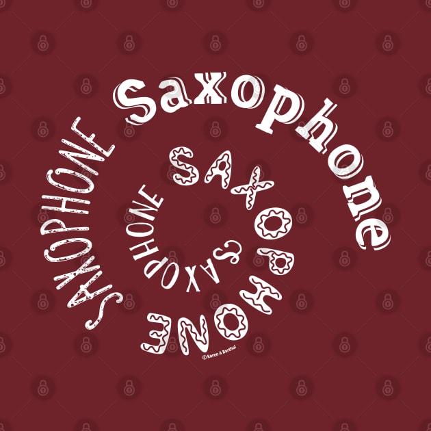 Saxophone Spiral Text by Barthol Graphics