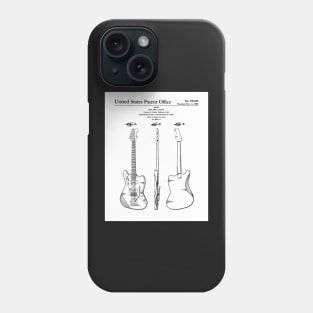 Electric Guitar Patent - Guitarist Music Lover Art - White Phone Case