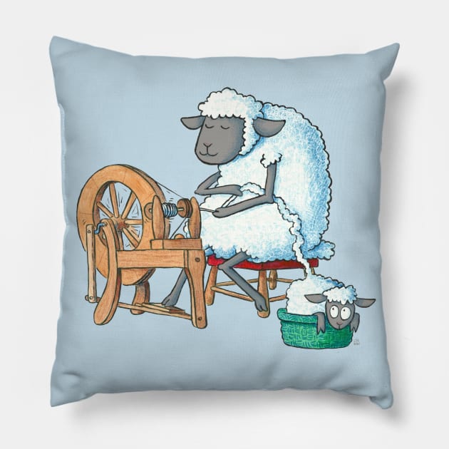 Ewe at the Spinning Wheel Pillow by LAB Ideas