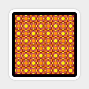 orange and yellow nineteen-seventies style abstract geometrical pattern Magnet