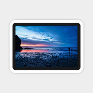 Beautiful Sunset Beach - Coastal Scenery At Night Magnet