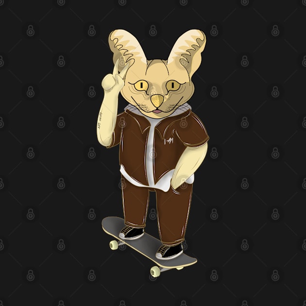 skateboarder serval cat by dwalikur