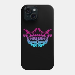 Sugar Skull Festive Nose and Jaw Vaporwave Phone Case