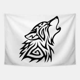 Tribal Wolf Howl Tapestry