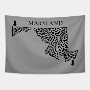 Maryland State Outline Maze & Labyrinth Tapestry