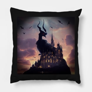 evil dragon castle Pillow