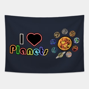 Electric Solar System I Heart Planets Tapestry