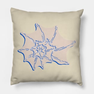 Blue and tan spiral shell Pillow