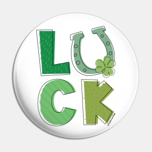 Luck Shamrock Horseshoe © Graphic Love Shop Pin