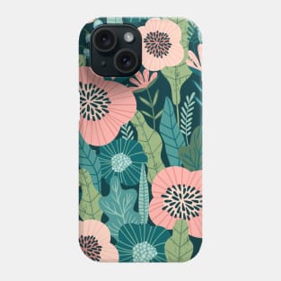 Green Floral Jungle Print Phone Case
